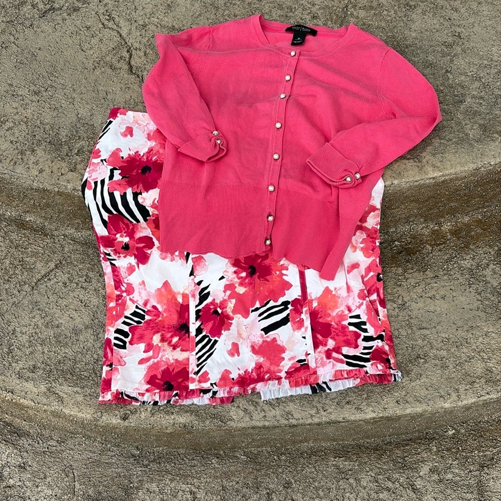 White House Black Market Hot Pink Cardigan